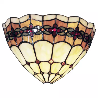 Clayre & Eef Wandlampe im Tiffany-Stil 30x19cm Blumenkette