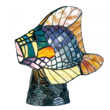 Dekolampe im Tiffany-Stil Fisch 23x23cm