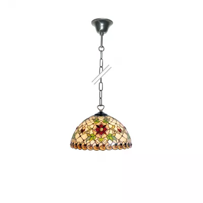 Clayre & Eef Tiffany Hängelampe Ø 30cm Rote Blume