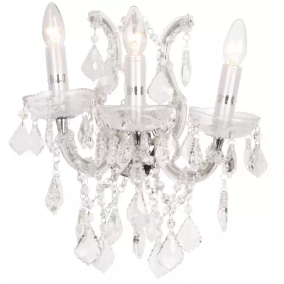 Clayre & Eef Wandlampe 3-lichts chrome 40x35 cm 3x E14 max w