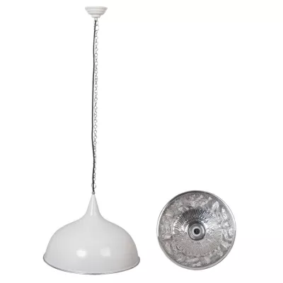 Clayre & Eef Hängelampe Retro Spot weiß Ø 52 cm