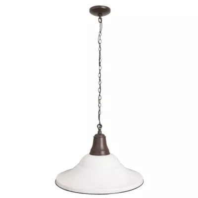 Clayre & Eef Hängelampe weiß mit flachem Schirm Ø52