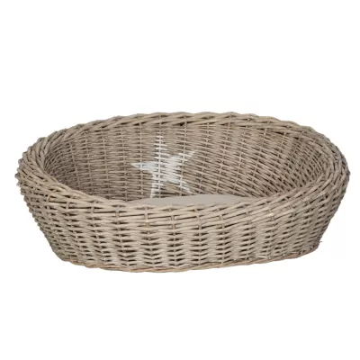 Clayre & Eef Korb Körbchen Hundekorb Hundekörbchen Rattan ca. 64 x 51 x 22 cm
