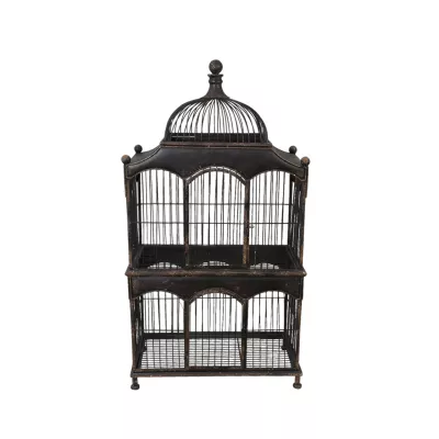 Clayre & Eef Vogelkäfig Pflanzkäfig Braun ca. 59 x 37 x 108 cm