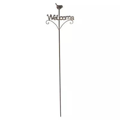 Clayre & Eef Gartenspitze WELCOME Vogel braun ca. 23 x 4 x 116 cm