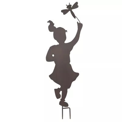 Clayre & Eef Gartenspitze Mädchen Libelle braun ca. 28 x 81 cm