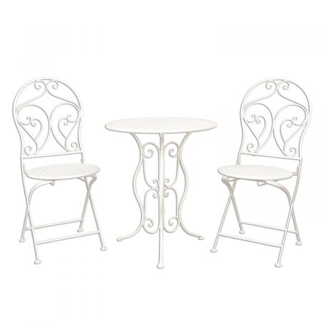 Table + 2x Chair Ø 60x70/40x40x92 cm
