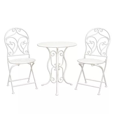 Clayre & Eef Table + 2x Chair Ø 60x70/40x40x92 cm