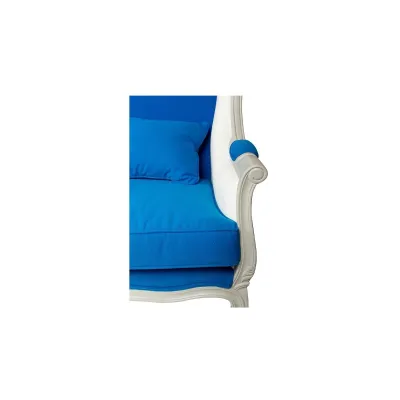 Fanzösisches Sofa in Weiß & Blau