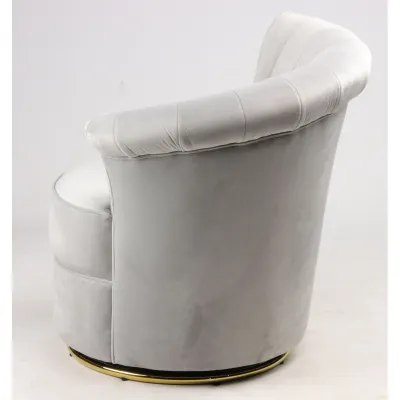 Samt Sessel-grau mit Drehfunktion