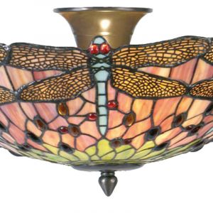 Clayre & Eef Tiffany Deckenlampe 23x40cm "Libelle"