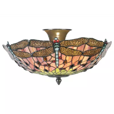 Clayre & Eef Tiffany Deckenlampe 23x40cm "Libelle"