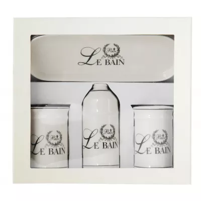 Clayre & Eef Badezimmerset "Le-Bain Paris" 4-teilig