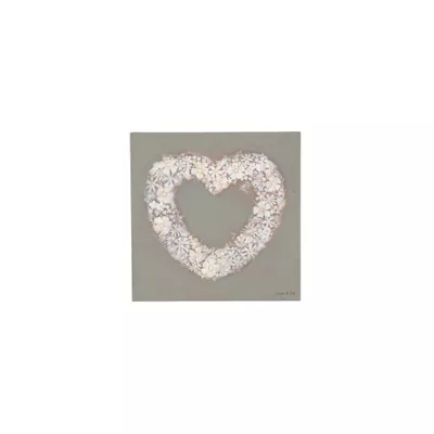 Clayre & Eef Bild "Blumenherz" beige 25*25*3cm
