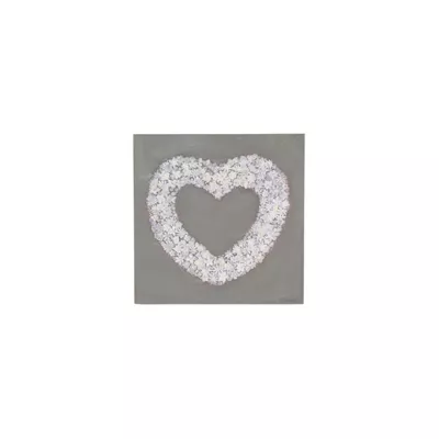 Clayre & Eef Bild "Blumenkranz" grau 25*25*3cm