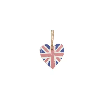 Clayre & Eef Holz-Herz mit Englandfahnen-Motiv zum Aufhängen