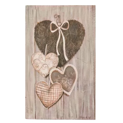 Clayre & Eef Bild "Herzen" 24*39*3cm