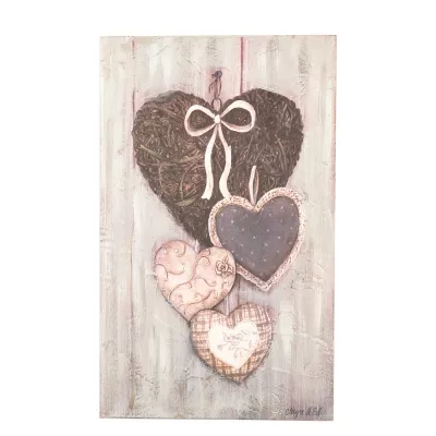 Clayre & Eef Bild "Herzen" 24*39*3cm