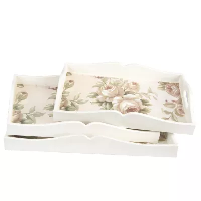 Clayre & Eef Feines Tablett 3er Set