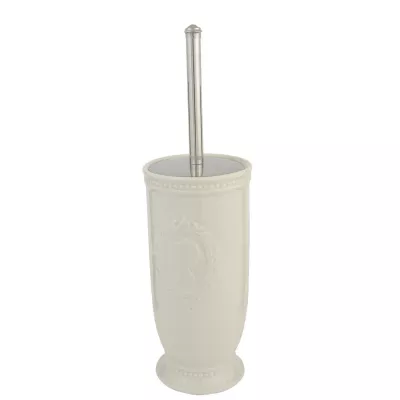 Clayre & Eef Toilettenbürste mit Halter, in weiß