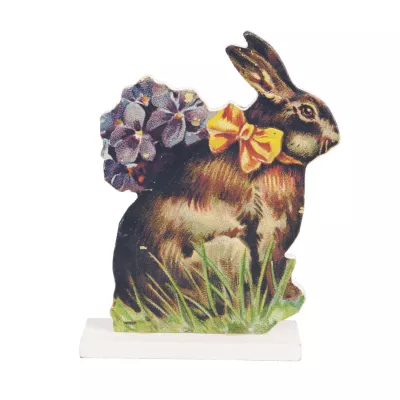 Clayre & Eef Ostern Hase Osterhase gelbe Schleife ca. 13 x 4 x 18 cm