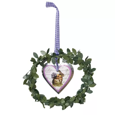 Ostern Kranz Schild Herz Anhänger Hase ca. Ø 14 cm