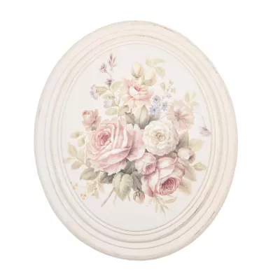 Clayre & Eef Ovales Gemälde "Blumenstrauss" 28*33*5cm