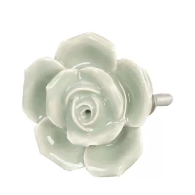 Clayre & Eef Möbelknopf Blumenform grünlich ca. 4,5 cm