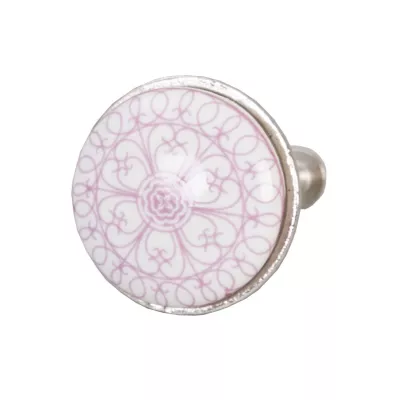 Clayre & Eef Möbelknopf Rosa gemustert ca. 3 cm