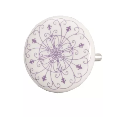 Möbelknopf Aubergine gemustert ca. 4 cm