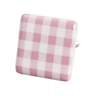 Möbelknopf Rosa kariert ca. 3,5 cm