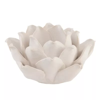 Clayre & Eef Teelichthalter Rosenblüte weiß Ø11cm