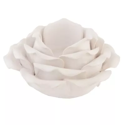 Clayre & Eef Teelichthalter Rose "weiß" Ø11cm