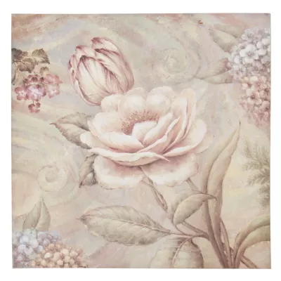 Clayre & Eef Bild auf Stoff Blumen ca. 60 x 60 x 3 cm