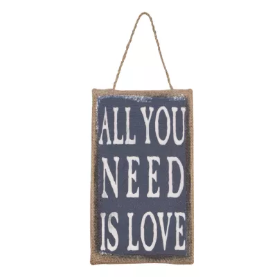 Clayre & Eef Bild mit Schnur- Aufhängung \'All you need is Love\' ca. 14 x 24 cm