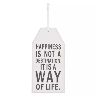 Clayre & Eef \"Happiness is not a Destination\" Holz Schild ca. 12 x 25 cm