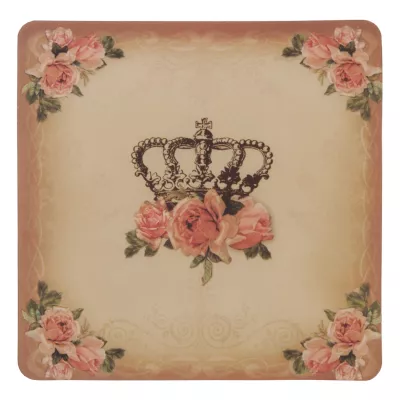 Clayre & Eef Untersetzer Krone Blumen 6er Set ca. 10 x 10 cm