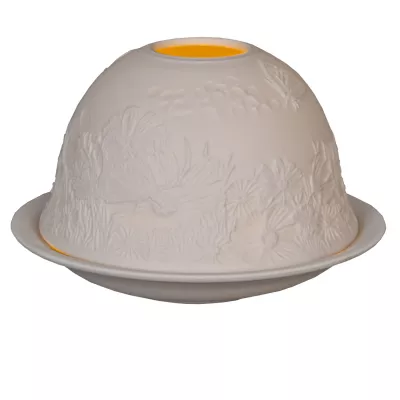 Clayre & Eef Windlicht Weiß ca. Ø 12 x 9 cm