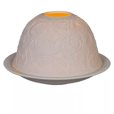 Clayre & Eef Teelichthalter Windlicht Weiß ca. Ø 12 x 9 cm