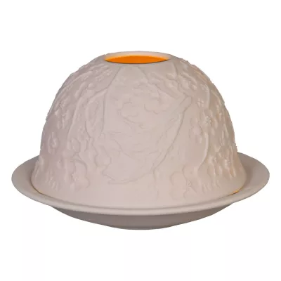 Clayre & Eef Teelichthalter Windlicht Weiß ca. Ø 12 x 9 cm