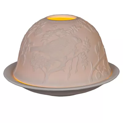 Clayre & Eef Teelichthalter Windlicht Weiß ca. Ø 12 x 9 cm