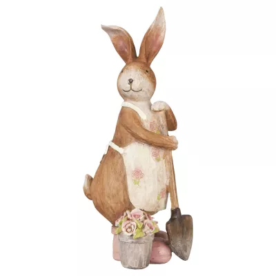 Clayre & Eef Kaninchen Hase Osterhase Blumentopf Spaten ca. 9 x 10 x 22 cm