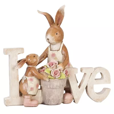 Clayre & Eef Ostern Kaninchen Hase Osterhase LOVE ca. 20 x 8 x 18 cm