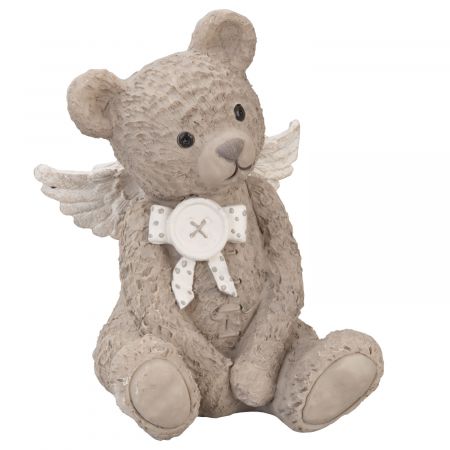 TEDDY Bär sitzend hellbraun mit Engelflügel ca. 9 x 9 x 13 cm