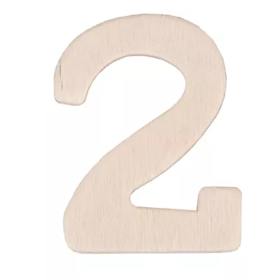 Holznummer 3er Set Nummer 2 ca. 4 cm