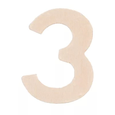 Holznummer 3er Set Nummer 3 ca. 4 cm