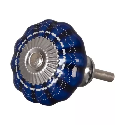 Türknopf Möbelknopf blau ca. Ø 4 cm
