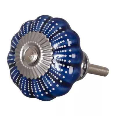 Türknopf Möbelknopf blau ca. Ø 4 cm
