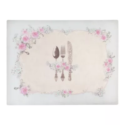 Clayre & Eef Tischset Platzdeckchen Blumen Besteck 6er Set ca. 45 x 35 cm