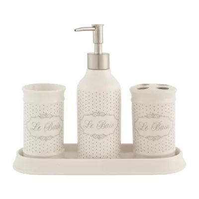 Clayre & Eef Bad - Set Le Bain Graue Punkte